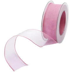 Cinta De Chifón Con Alambre, Color Fucsia, Anchura: 40 Mm