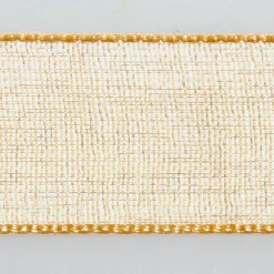 Cinta De Gasa Con Orillo 6mm X 50m Oro
