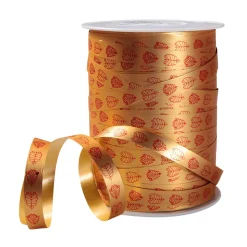 Cinta De Poliéster "Ornamento De Hojas", 10 Mm, Oro