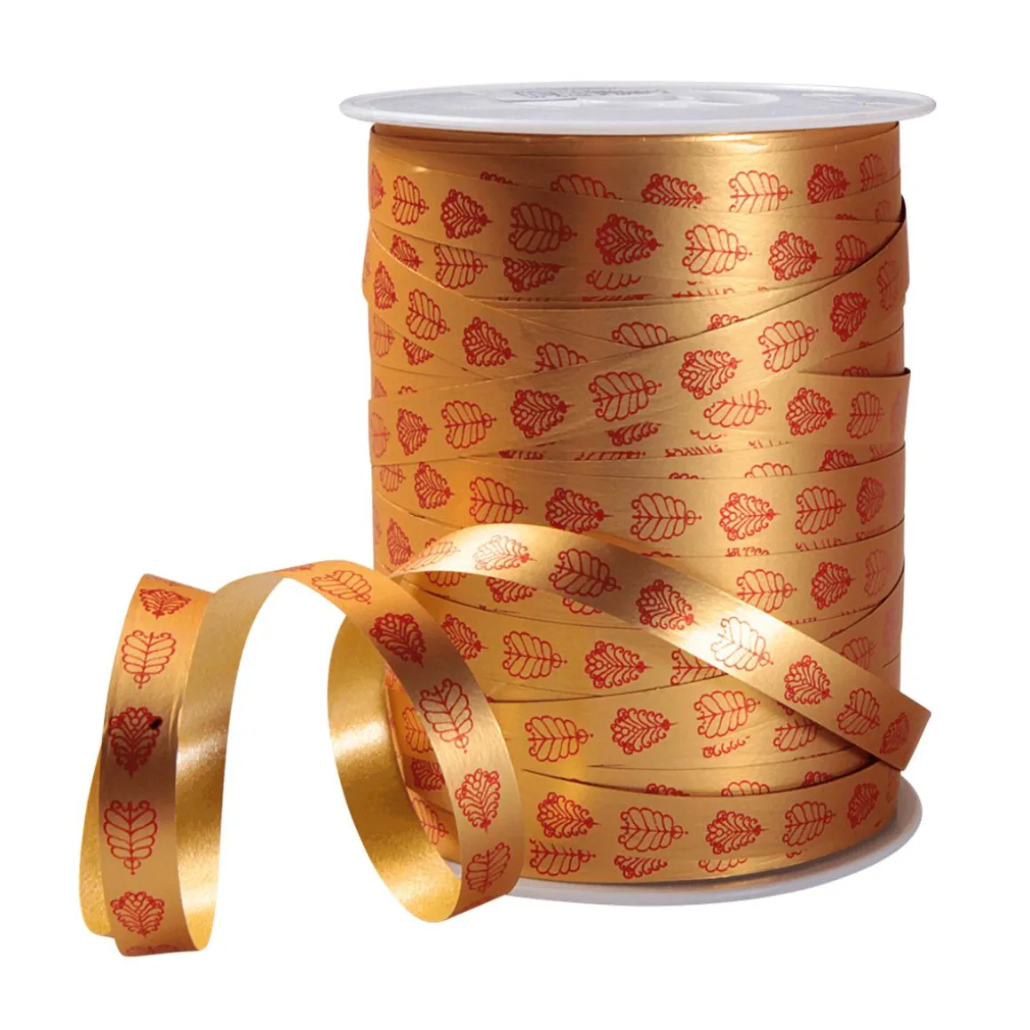 Cinta De Poliéster "Ornamento De Hojas", 10 Mm, Oro