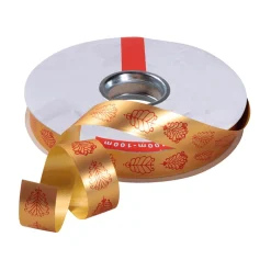 Cinta De Poliéster "Ornamento De Hojas", 19 Mm, Oro