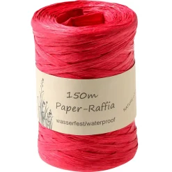 Cinta De Rafia Ecológica De Material Degradable 7 Mm 150 M Rojo