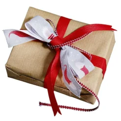 Cinta De Regalo Con Cordón Rojo/blanco 4 Mm 15 M