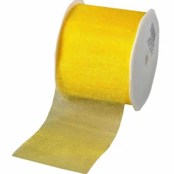 Cinta De Regalo De Gasa Amarillo 70 Mm De Anchura, 25 M