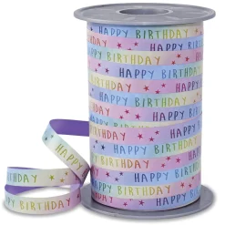 Cinta De Regalo "Rainbow Birthday" Pastel 10mm, 200 M
