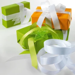 Cinta De Tafetán Con Orillo 25 Mm, 50 M, Blanca