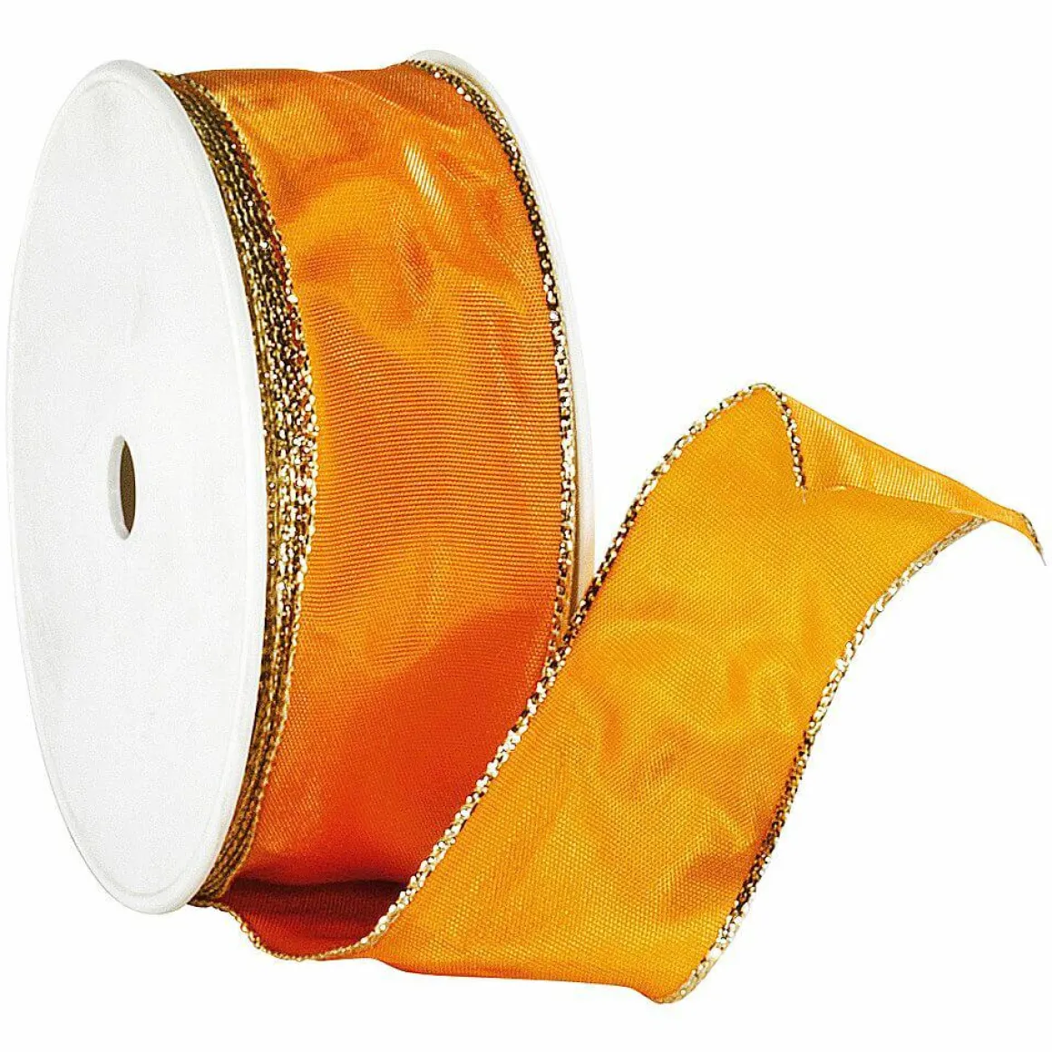Cinta De Tela Con Borde Dorado, 40 Mm, 25 M, Naranja