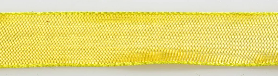 Cinta De Tela Con Borde De Alambre, Amarillo, Anchura 25 Mm