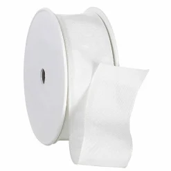 Cinta De Tela Con Borde De Alambre, Blanco, Anchura 40 Mm