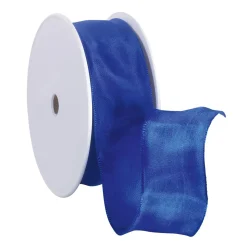 Cinta De Tela Con Bordes De Alambre, Color Azul Real, Anchura 40 Mm