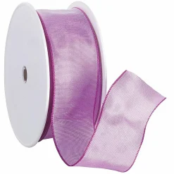 Cinta De Tela Con Bordes De Alambre, Color Fucsia, Anchura 40 mm