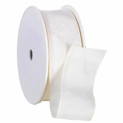 Cinta De Tela Con Bordes De Alambre, Color Crema, Anchura 40 Mm