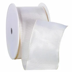 Cinta De Tela Con Bordes De Alambre, Color Crema, Anchura 60 Mm