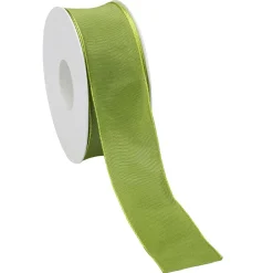 Cinta De Tela De Regalo Con Borde De Alambre Verde Claro 40 Mm X 25 M