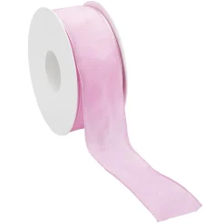 Cinta De Tela De Regalo Con Borde De Alambre Rosa 40 Mm X 25 M