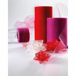 Cinta De Tul, Anchura 100 Mm, Color Fucsia
