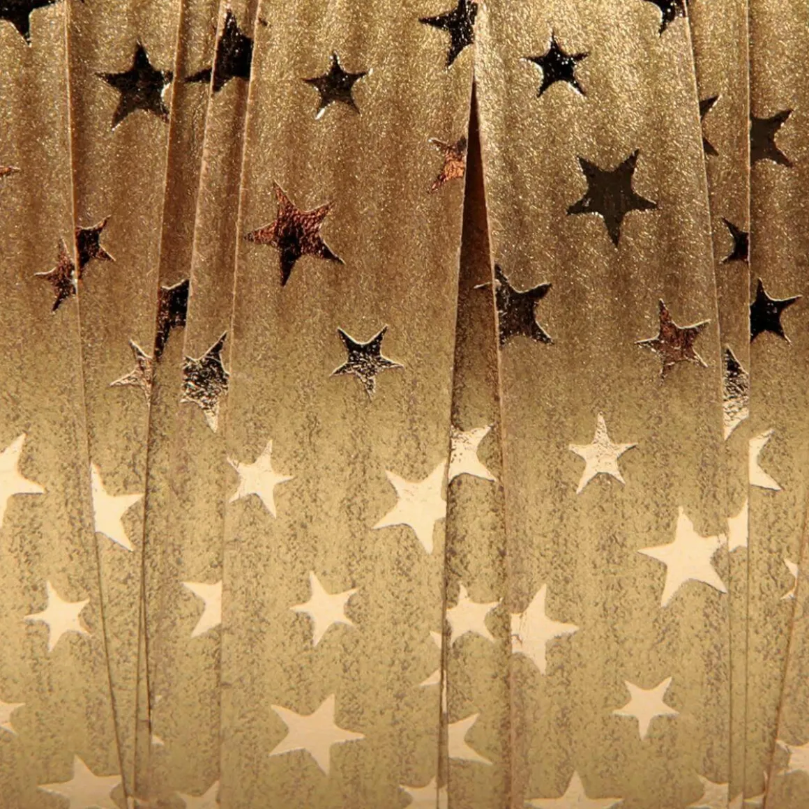 Cinta Rizada De Poliéster "Estrellas", 10 Mm, 100 M, Oro