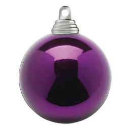 Ciruela, Bolas De Navidad Brillantes De Plástico Ignífugo, 6 Cm Ø - 24 Uds.