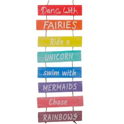 Colgador De Madera Good Mood En Colores Del Arco Iris 2 X 20 X 60 Cm