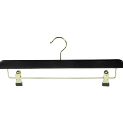 Colgador De Pinzas De Madera, Negro/latón, 40 Cm