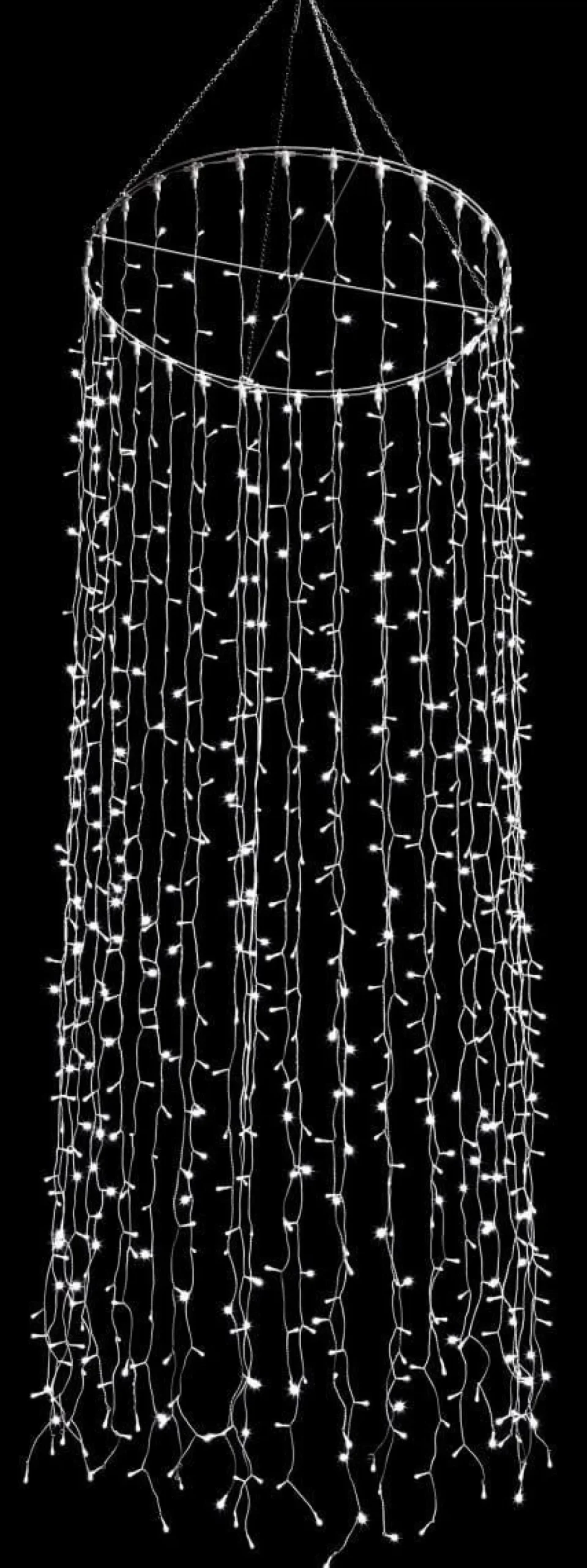 Colgante De Cadenas De Luces LED, Luz Blanca, 500 Cm, Ø 100 Cm