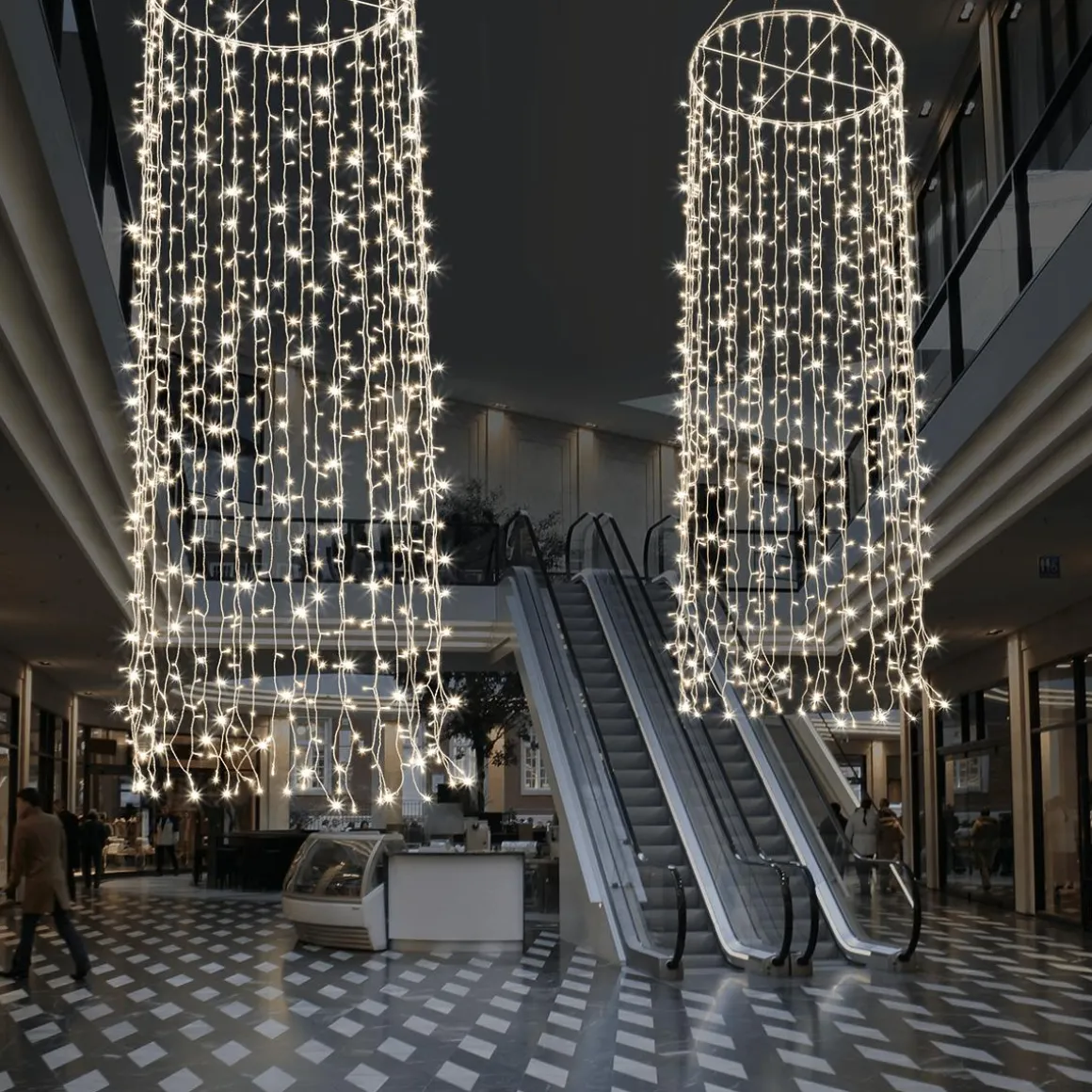 Colgante De Cadenas De Luces LED 24V Para Interiores, 1200 LED, 500 X 100 Cm