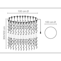 Colgante De Cadenas De Luces LED 24V Para Interiores, 720 LED, 300 X 100 Cm