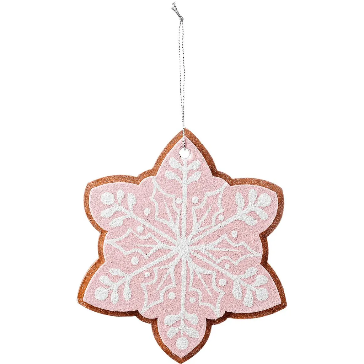 Colgante De Navidad Copo De Nieve De Pan De Jengibre 14 Cm Ø 4 Piezas