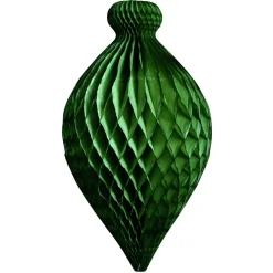 Colgante De Papel De Nido De Abeja Adorno Verde, Longitud 80 Cm
