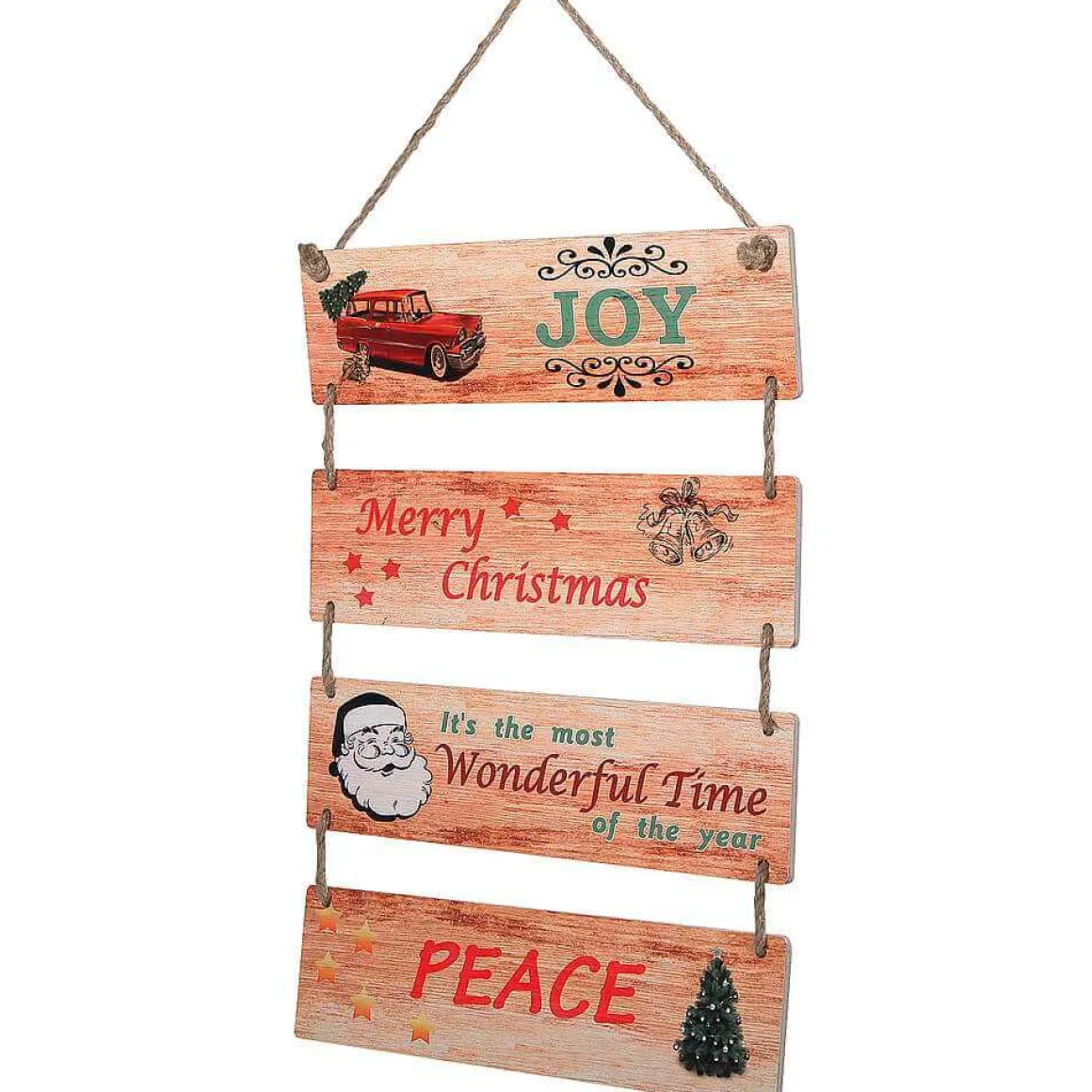 Colgante De Placa De Madera "X-Mas", Longitud 79 Cm