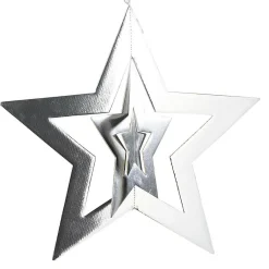 Colgante Estrella Decorativa Plata, Ø 48 Cm