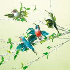 Colibríes Decorativos 18 Cm Azul, 3 Piezas