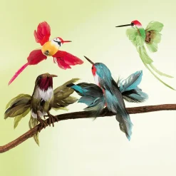Colibríes Decorativos 18 Cm Azul, 3 Piezas