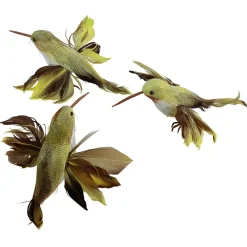 Colibríes Decorativos 18 Cm Verde, 3 Piezas