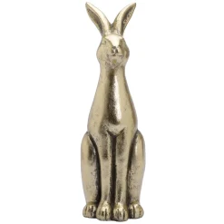 Conejo De Pascua De Cerámica Dorada 33 Cm