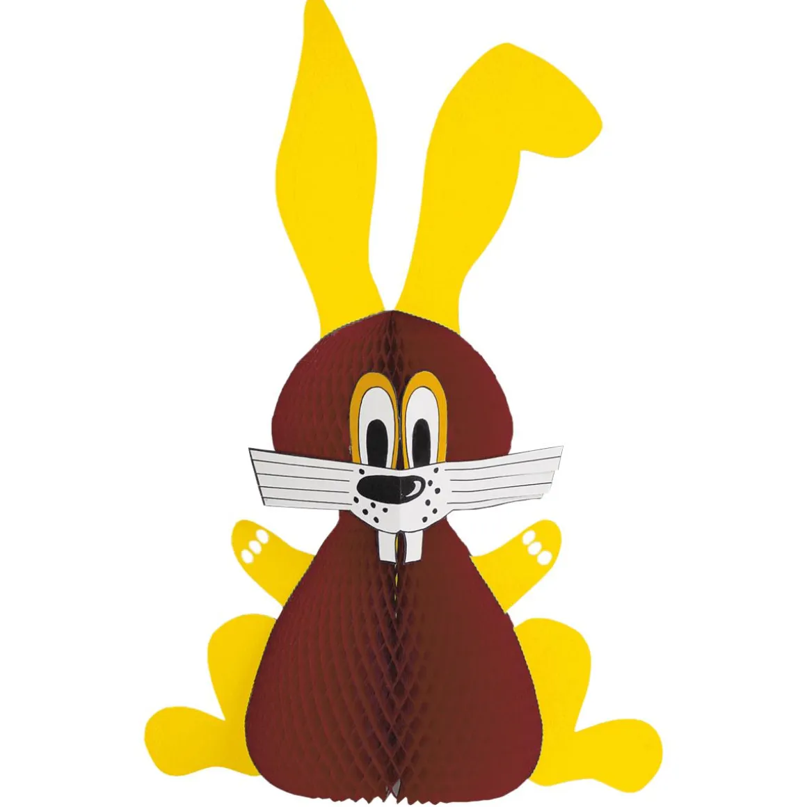 Conejo De Pascua De Papel De Panal Amarillo Marrón