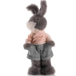 Conejo De Pascua De Peluche Deco De 40 Cm De Altura, Gris