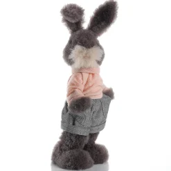 Conejo De Pascua De Peluche Deco De 40 Cm De Altura, Gris
