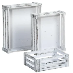 Conjunto De Cajas De Madera, Color Blanco