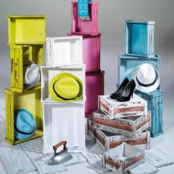 Conjunto De Cajas De Madera, Color Blanco