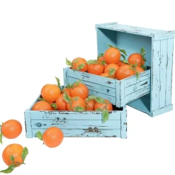 Conjunto De Cajas De Madera, Color Azul Claro