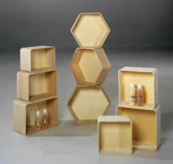 Conjunto De Cajas De Madera Rectangular 3 Piezas