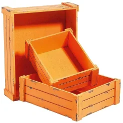 Conjunto De Cajas De Madera, Anaranjado