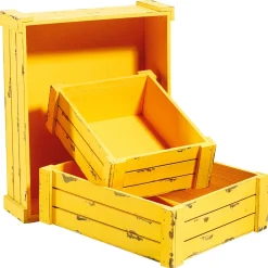 Conjunto De Cajas De Madera, Amarillo