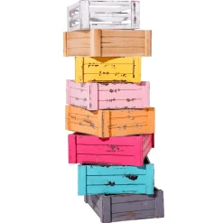 Conjunto De Cajas De Madera, Amarillo