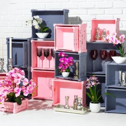 Conjunto De Cajas De Madera, Rosado