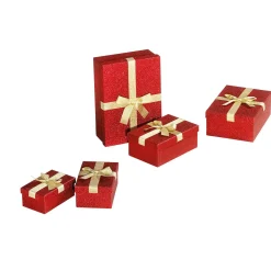Conjunto De Cajas De Regalo Rojas, 5 Piezas