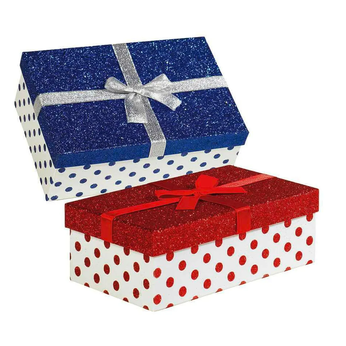 Conjunto De Cajas De Regalo Blanco/rojo/azul, 6 Piezas