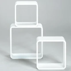 Conjunto De Estantes "Cubo" Color Blanco 3 Pz.