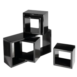 Conjunto De Estantes Negro 5 Piezas